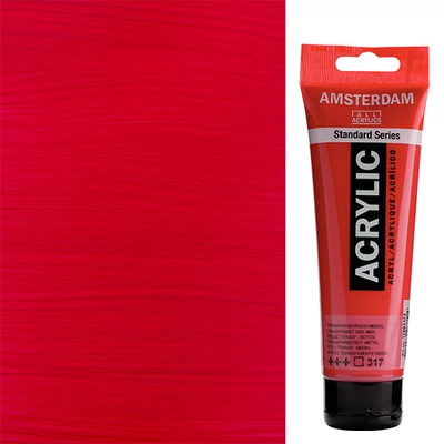 Akrylová farba Talens Amsterdam, 120 ml - 317, transparent red medium