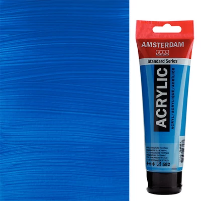 Akrylová farba Talens Amsterdam, 120 ml - 582, manganese blue phthalo