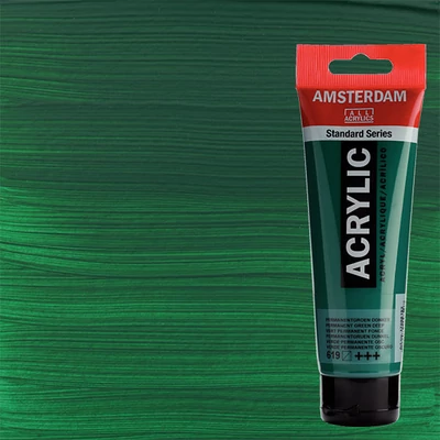 Akrylová farba Talens Amsterdam, 120 ml - 619, permanent green deep