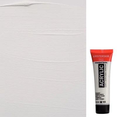 Akrylová farba Talens Amsterdam, 20 ml - 105, titanium white