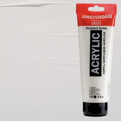 Akrylová farba Talens Amsterdam, 250 ml - 105, titanium white