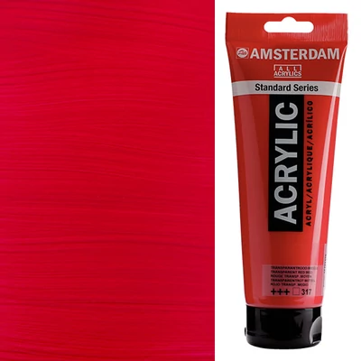 Akrylová farba Talens Amsterdam, 250 ml - 317, transparent red medium