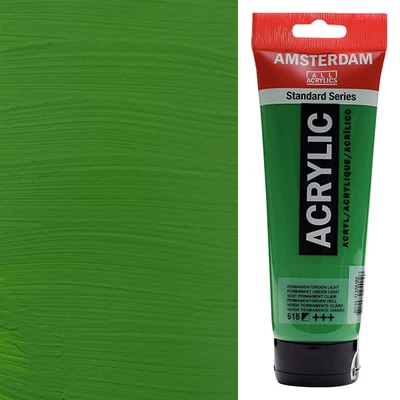 Akrylová farba Talens Amsterdam, 250 ml - 618, permanent green light