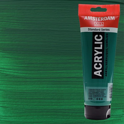 Akrylová farba Talens Amsterdam, 250 ml - 619, permanent green deep