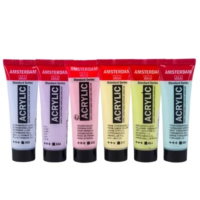 Sada akrylových farieb Talens Amsterdam - 6x20 ml, pastelové farby