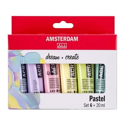 Sada akrylových farieb Talens Amsterdam - 6x20 ml, pastelové farby