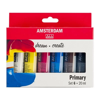 Sada akrylových farieb Talens Amsterdam - 6x20 ml, základné farby