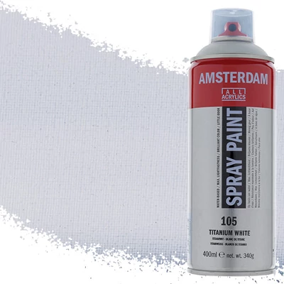 Akrylová farba v spreji na vodnej báze Talens Amsterdam, 400 ml - 105, titanium white