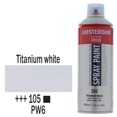 Akrylová farba v spreji na vodnej báze Talens Amsterdam, 400 ml - 105, titanium white