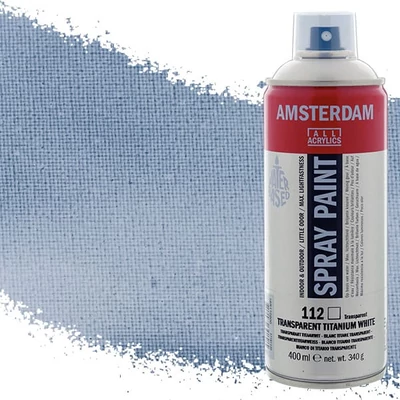 Akrylová farba v spreji na vodnej báze Talens Amsterdam, 400 ml - 112, transparent titanium white
