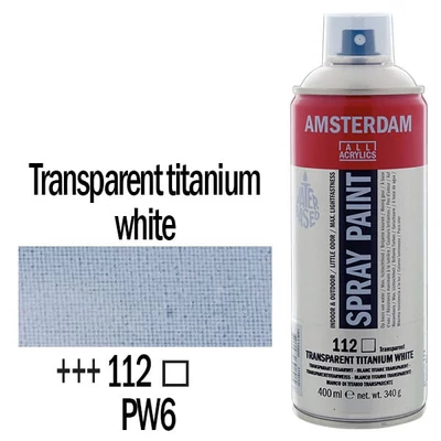 Akrylová farba v spreji na vodnej báze Talens Amsterdam, 400 ml - 112, transparent titanium white
