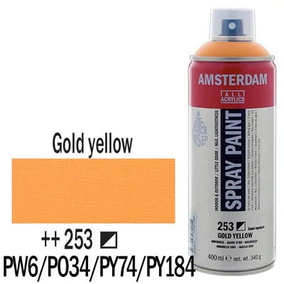 Akrylová farba v spreji na vodnej báze Talens Amsterdam, 400 ml - 253, gold yellow