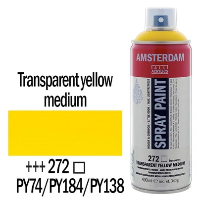Akrylová farba v spreji na vodnej báze Talens Amsterdam, 400 ml - 272, transparent yellow medium