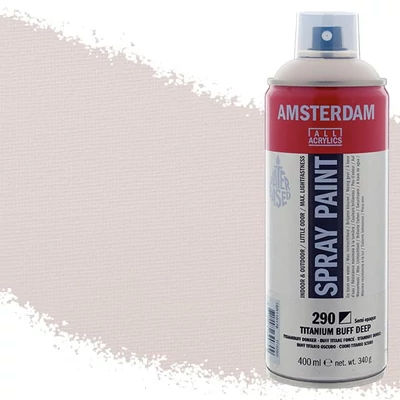 Akrylová farba v spreji na vodnej báze Talens Amsterdam, 400 ml - 290, titanium buff deep