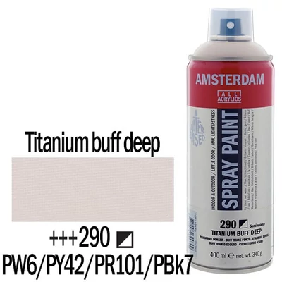 Akrylová farba v spreji na vodnej báze Talens Amsterdam, 400 ml - 290, titanium buff deep