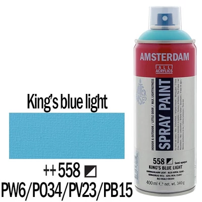 Akrylová farba v spreji na vodnej báze Talens Amsterdam, 400 ml - 558, king's blue light