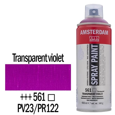 Akrylová farba v spreji na vodnej báze Talens Amsterdam, 400 ml - 561, transparent violet
