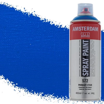 Akrylová farba v spreji na vodnej báze Talens Amsterdam, 400 ml - 572, primary cyan