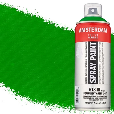 Akrylová farba v spreji na vodnej báze Talens Amsterdam, 400 ml - 618, permanent green light
