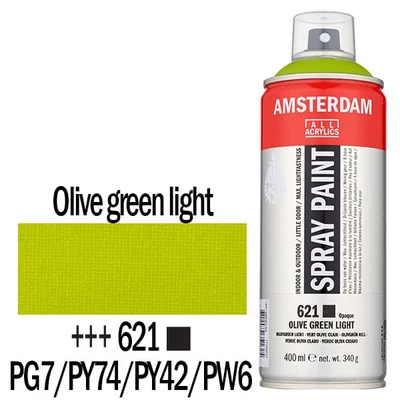 Akrylová farba v spreji na vodnej báze Talens Amsterdam, 400 ml - 621, olive green light