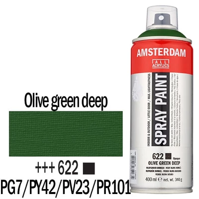 Akrylová farba v spreji na vodnej báze Talens Amsterdam, 400 ml - 622, olive green deep