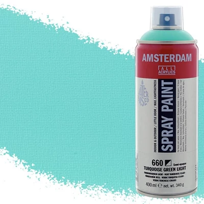 Akrylová farba v spreji na vodnej báze Talens Amsterdam, 400 ml - 660, turquoise green light