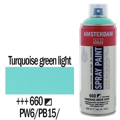 Akrylová farba v spreji na vodnej báze Talens Amsterdam, 400 ml - 660, turquoise green light