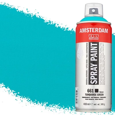 Akrylová farba v spreji na vodnej báze Talens Amsterdam, 400 ml - 661, turquoise green