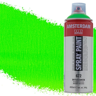 Akrylová farba v spreji na vodnej báze Talens Amsterdam, 400 ml - 672, reflex green