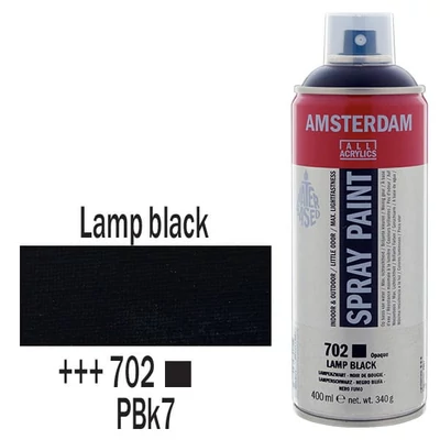 Akrylová farba v spreji na vodnej báze Talens Amsterdam, 400 ml - 702, lamp black