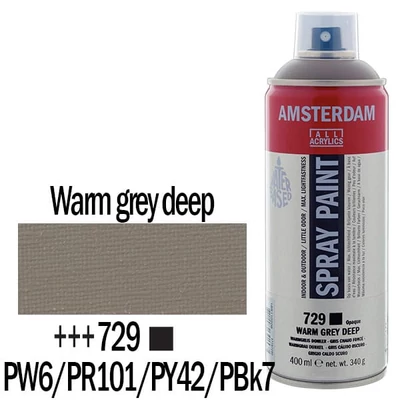 Akrylová farba v spreji na vodnej báze Talens Amsterdam, 400 ml - 729, warm grey deep