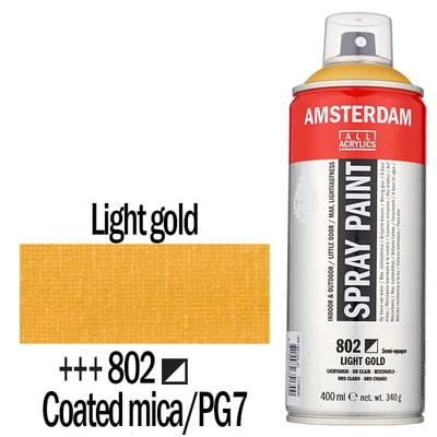 Akrylová farba v spreji na vodnej báze Talens Amsterdam, 400 ml - 802, light gold