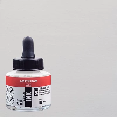 Akrylový atrament Talens Amsterdam, 30 ml - 105, titanium white