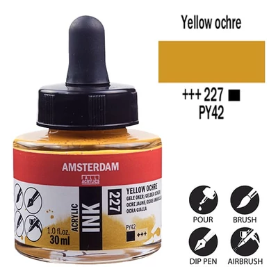 Akrylový atrament Talens Amsterdam, 30 ml - 227, yellow ochre
