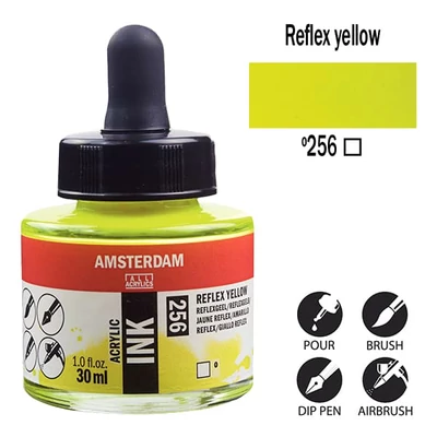 Akrylový atrament Talens Amsterdam, 30 ml - 256, reflex yellow