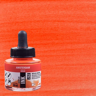 Akrylový atrament Talens Amsterdam, 30 ml - 257, reflex orange