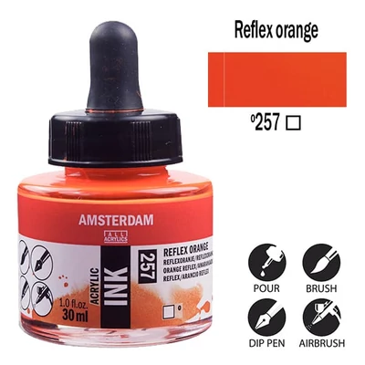 Akrylový atrament Talens Amsterdam, 30 ml - 257, reflex orange