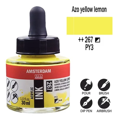 Akrylový atrament Talens Amsterdam, 30 ml - 267, azo yellow lemon