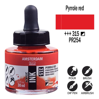 Akrylový atrament Talens Amsterdam, 30 ml - 315, pyrrole red