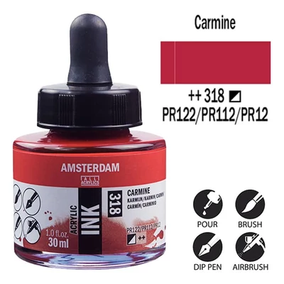 Akrylový atrament Talens Amsterdam, 30 ml - 318, carmine