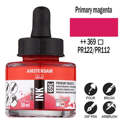 Akrylový atrament Talens Amsterdam, 30 ml - 369, primary magenta