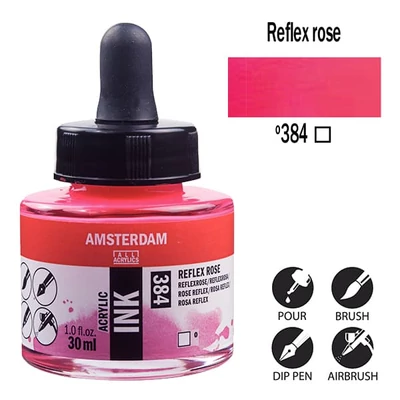Akrylový atrament Talens Amsterdam, 30 ml - 384, reflex rose