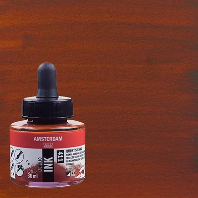 Akrylový atrament Talens Amsterdam, 30 ml - 411, burnt sienna