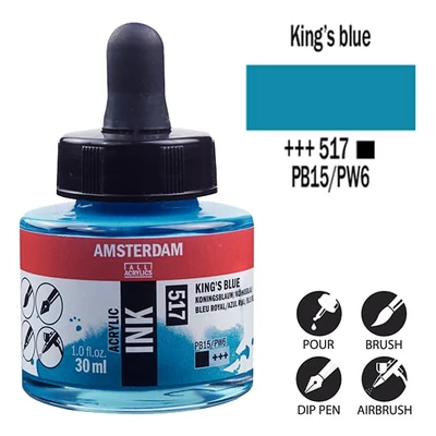 Akrylový atrament Talens Amsterdam, 30 ml - 517, king's blue