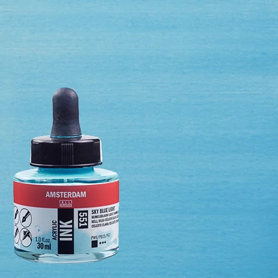 Akrylový atrament Talens Amsterdam, 30 ml - 551, sky blue light