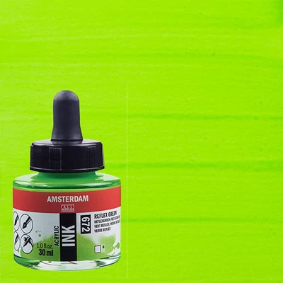 Akrylový atrament Talens Amsterdam, 30 ml - 672, reflex green
