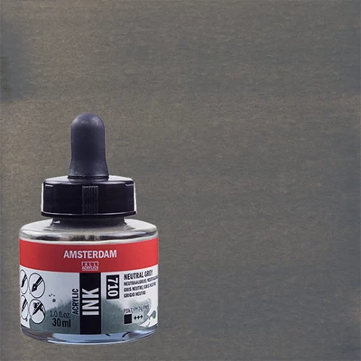 Akrylový atrament Talens Amsterdam, 30 ml - 710, neutral grey