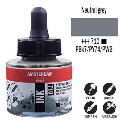 Akrylový atrament Talens Amsterdam, 30 ml - 710, neutral grey