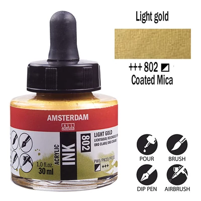 Akrylový atrament Talens Amsterdam, 30 ml - 802, light gold