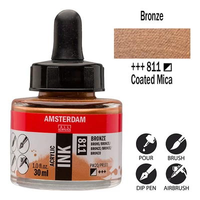 Akrylový atrament Talens Amsterdam, 30 ml - 811, bronze